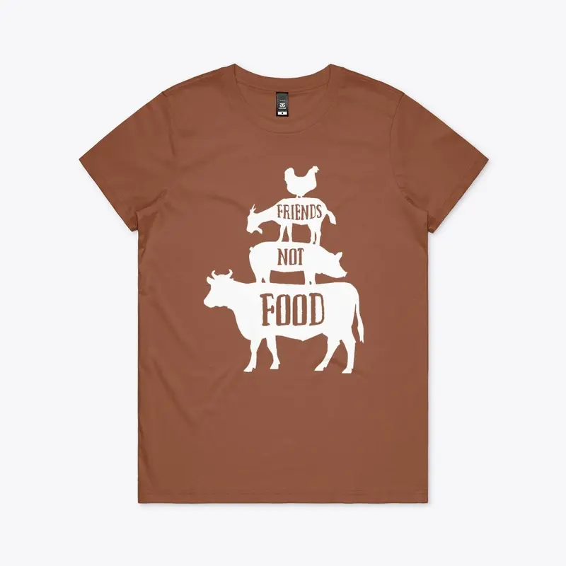 friends not food vegan friendly t shirt